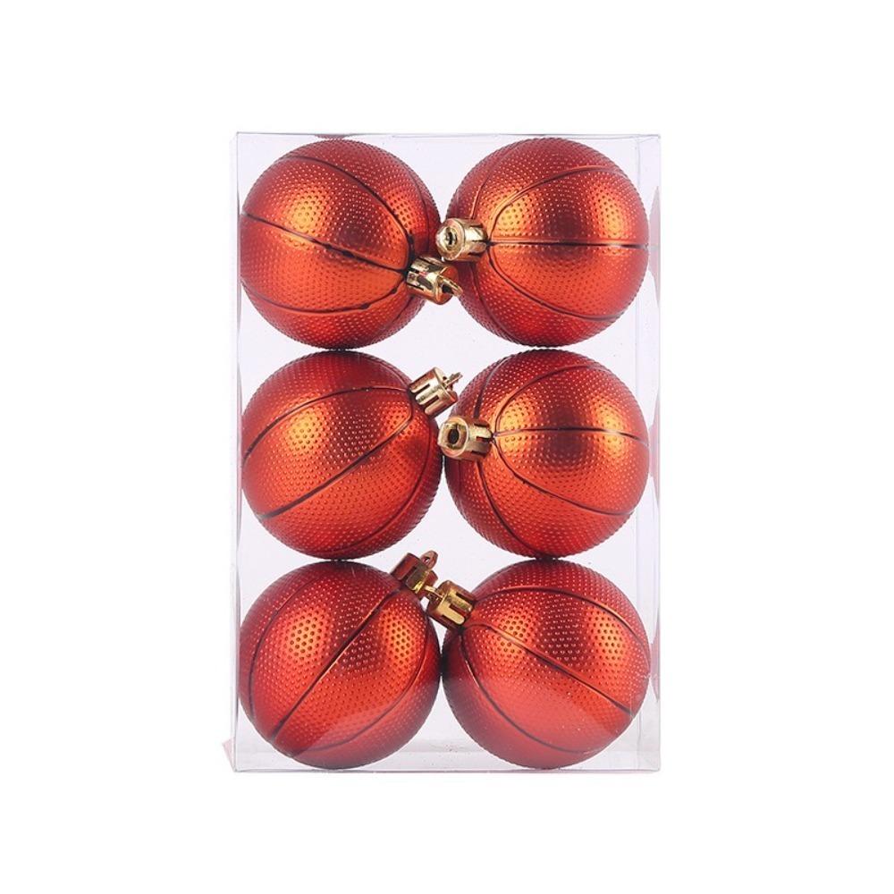 6Pcs Plastic Christmas Tree Ornament 6cm Electroplated Ball Christmas Decorations
