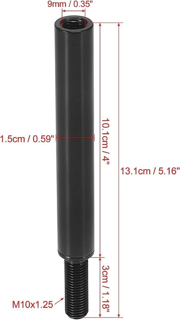 Shift Knob Extension Shift Knob Extension Gear Shift Long Adapter for Car Extender Lever 100mm M10x1.25 for Mazda Mitsubishi