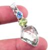 Natural Green Amethyst,Peridot 925 Solid Sterling Silver Gift Pendant 1.75" A7j79
