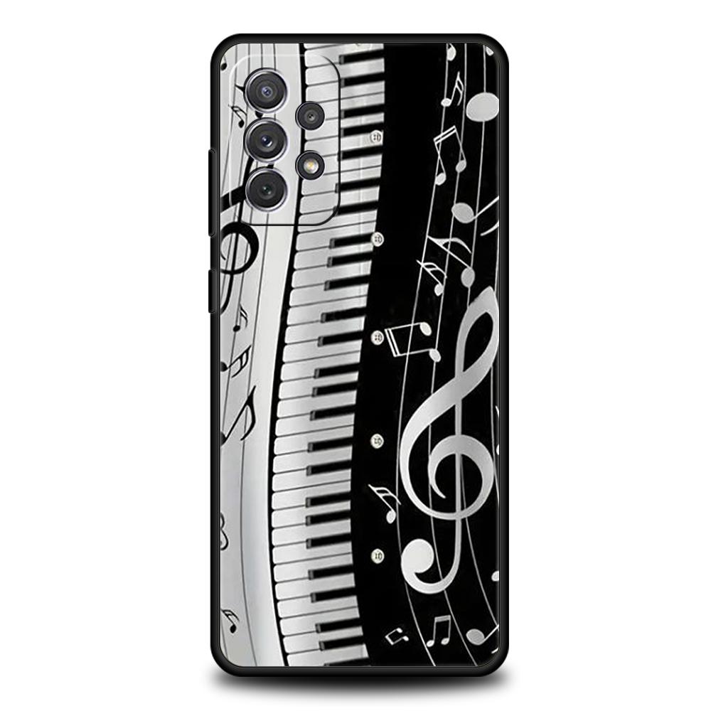 French Piano Keys Simple Phone Case for Samsung Galaxy A73 A55 A53 A51 A35 A33 A32 A25 A23 A22 A15 A13 A17 A07 5G Soft TPU Shell