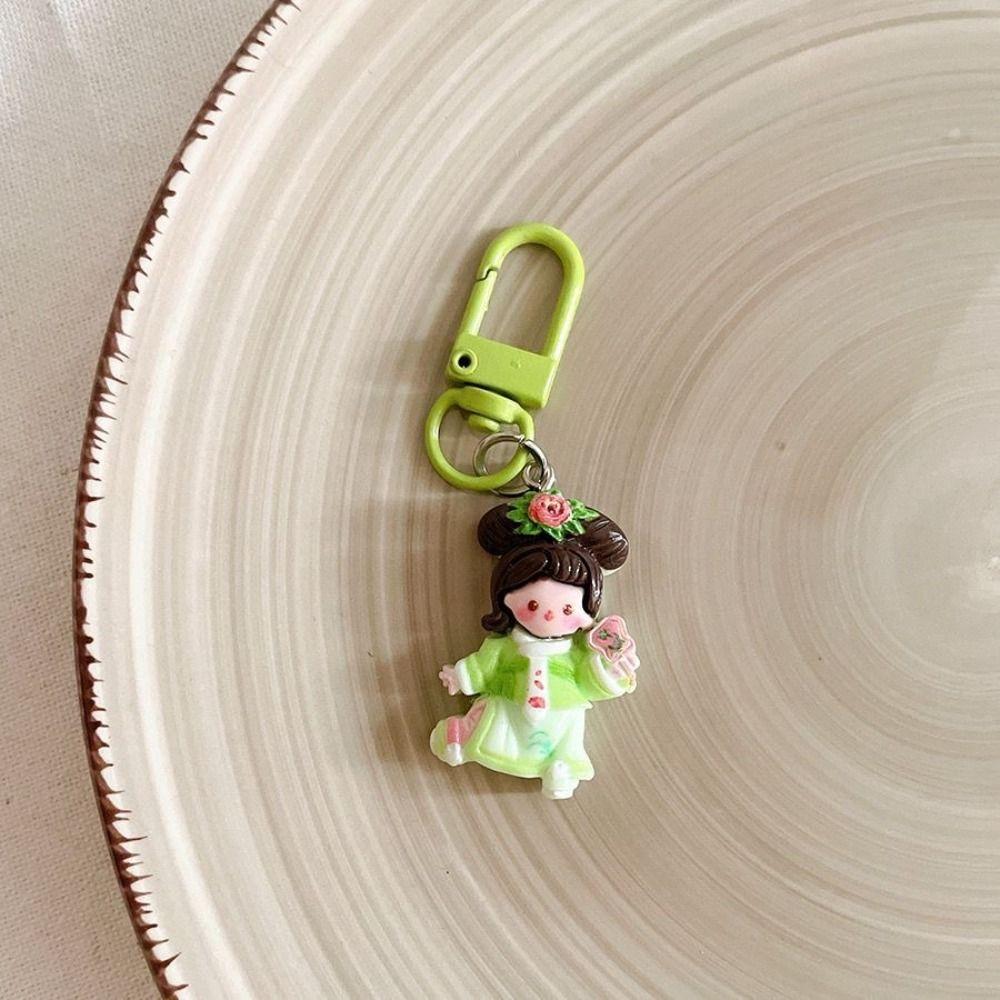 Ancient Style Cartoon Keychain Chinese Style Hanfu Girl Pendant Girls