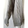 Autumn and Winter Women's Plus Size Twist Cardigan Solid Colour Medium Long Chunky Knit Sweater