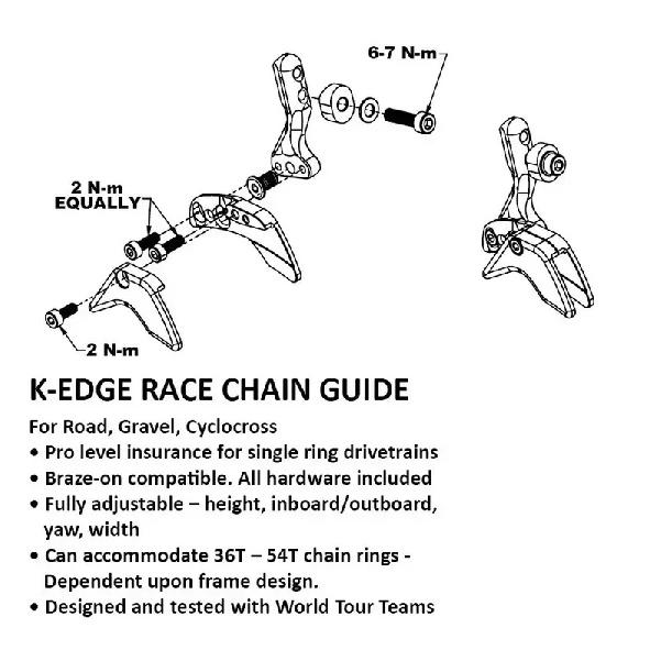Race Bicycle Chain Guide | for Round 36T to 54T Chain Rings
