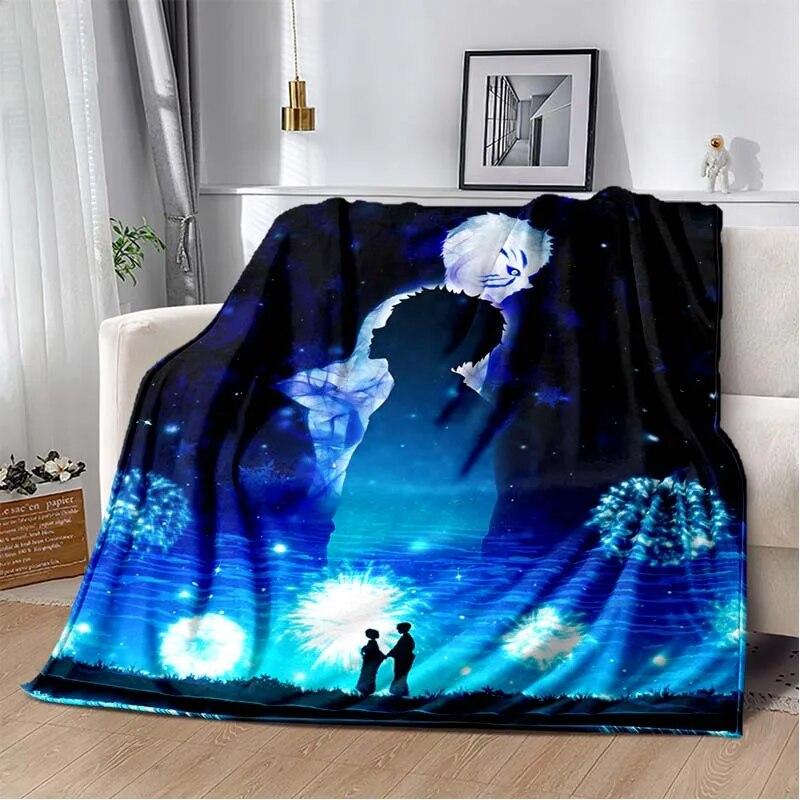Модное одеяло Demon Slayer-легкое фланелевое покрывало для дивана и кровати, одеяло с цифровой печатью из мягкой фланелевой ткани с червями