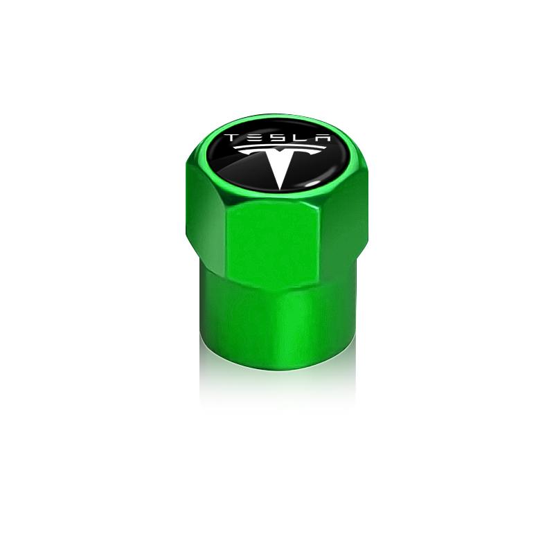 4Pcs Metal Car Logo Wheel Tire Hex Valve Caps Stem Case Covers For Tesla Model S Model X Model Y Cybertruck Model 3 Model Y