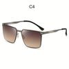 Men's sunglasses, fashionable metal square sunglasses for fishing while driving