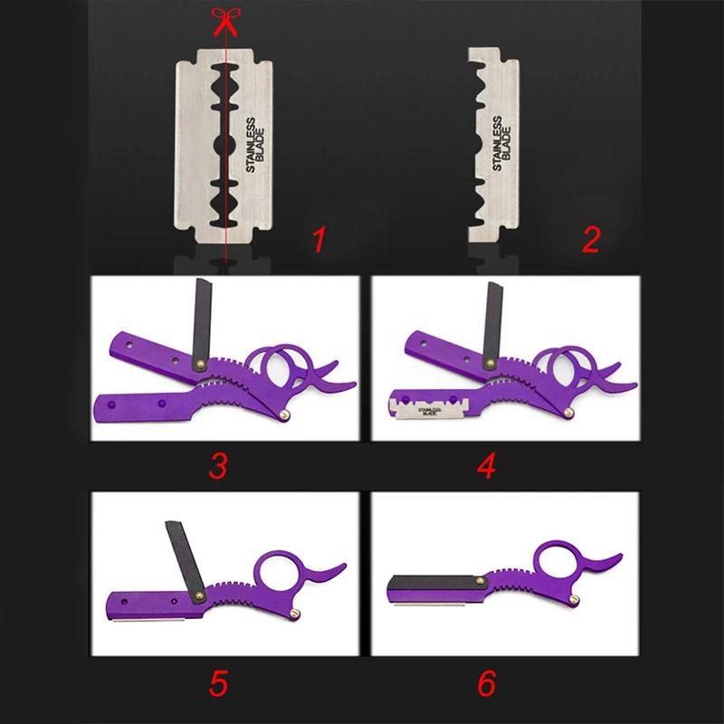 Парикмахерская бритва Мужская стрижка Борода Бровь Инструмент для бритья Прямая кромка Ручная бритва для депиляции Парикмахерский триммер Бритва Парикмахерская