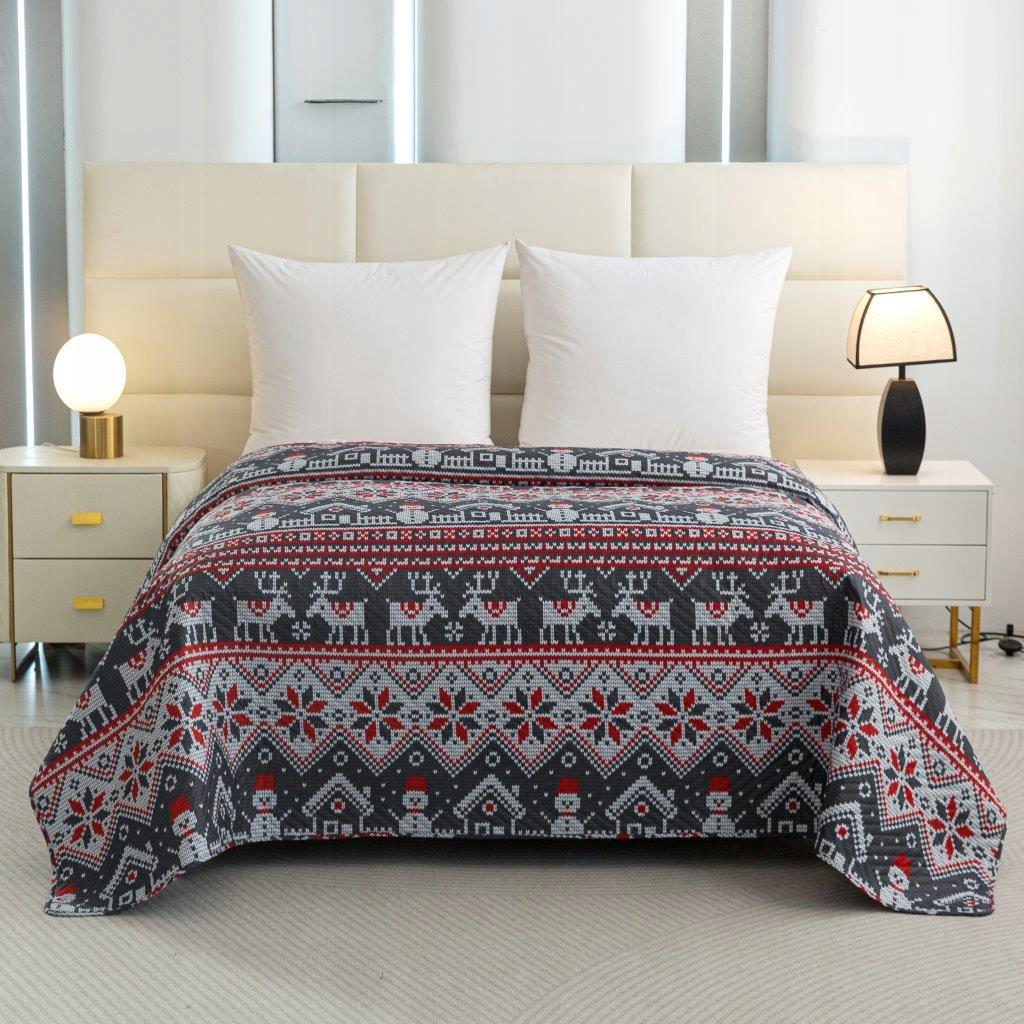 Christmas blanket for bed 220x200 cm quilted Christmas patterns