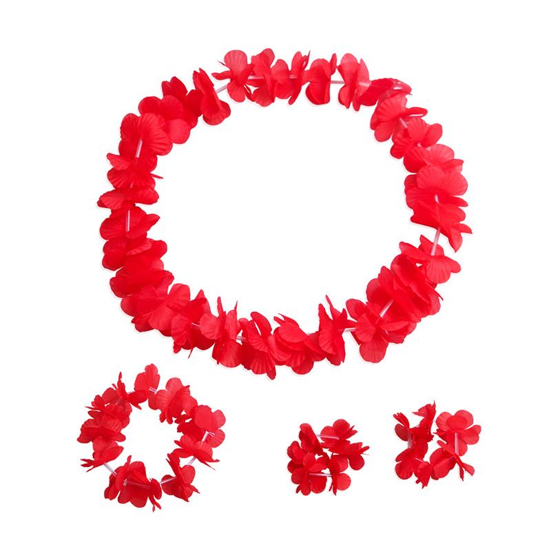 4 шт./набор Гавайские искусственные цветы Леи Ожерелье Гирлянда Повязка на голову Свадьба День рождения Пляж Тропическая вечеринка Украшение