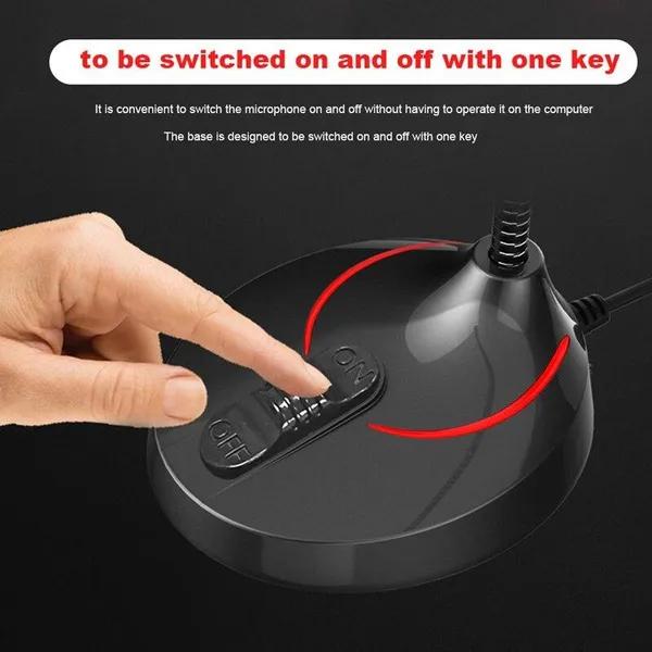 USB Микрофон Всенаправленный Студийный Микрофон для Записи Речи для ПК Настольного компьютера USB / 3,5 мм Штекер Конденсаторные Микрофоны