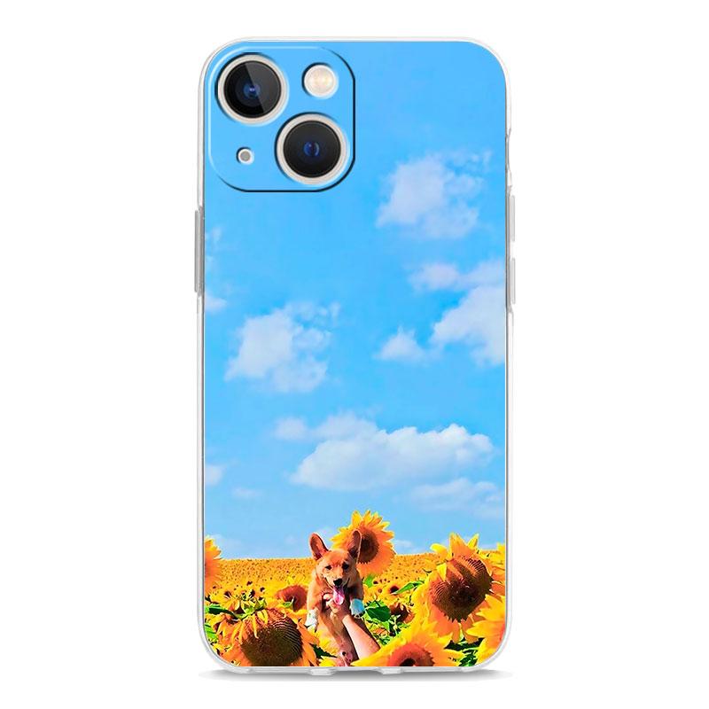 Чехол для телефона iPhone 17 Чехлы iPhone Air 16 15 12 13 14 Pro Max 7 8 Plus 16Pro iPhone11 Чехол Красивый Цветок Подсолнуха