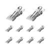 Anboli Clothespins, Stainless Steel Mono Clips with Rubber Attachment, Non-Slip, Strong, Pack of 10, with Connecting Buckle, for Laundry, Clothes Dryi