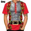 Мужская модная футболка с 3D-принтом поддельных мышц, веселая рождественская графика, короткий рукав, мужская забавная футболка Y2K, милый спортивный топ