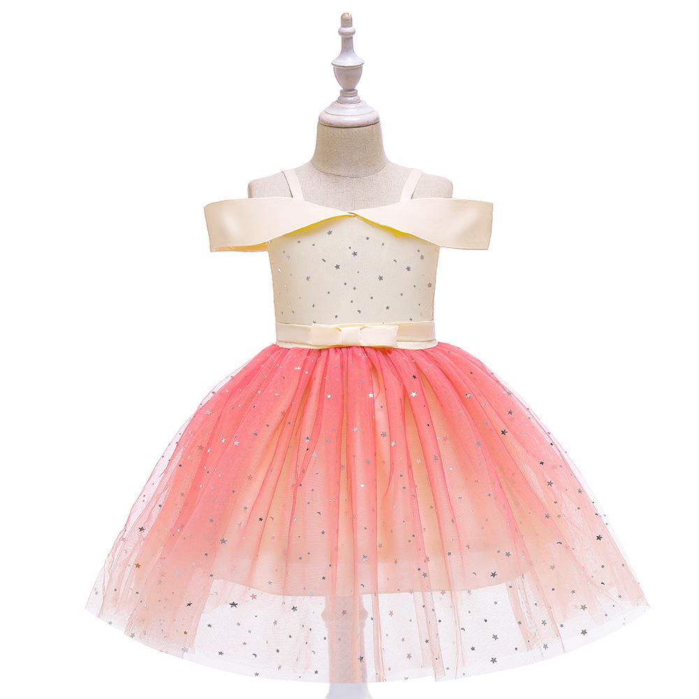Платье-пачка на одно плечо с пайетками Starry Sky для девочек — европейский и американский стиль летней принцессы