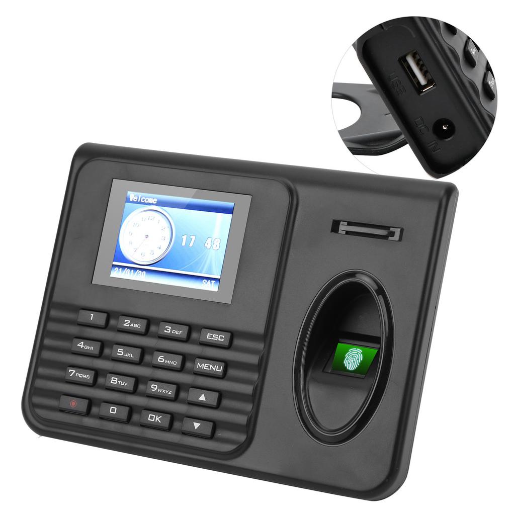 Машина учета рабочего времени с цветным экраном 2,4 дюйма, биометрия, отпечатки пальцев, пароль, регистрация входа и выхода