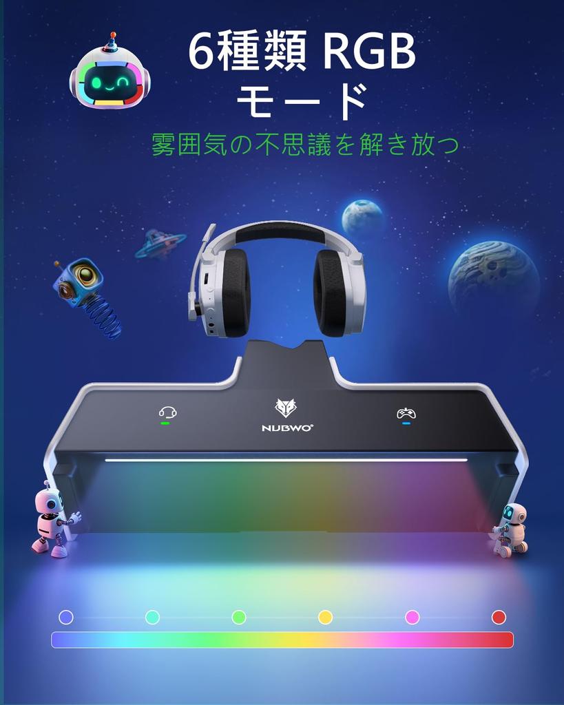 NUBWO Wireless Gaming Headset with Base Mute 100 Hours of Continuous Low FPS Game Headphones for and PS4 Mic, Station, Function, Use, Lightweight,