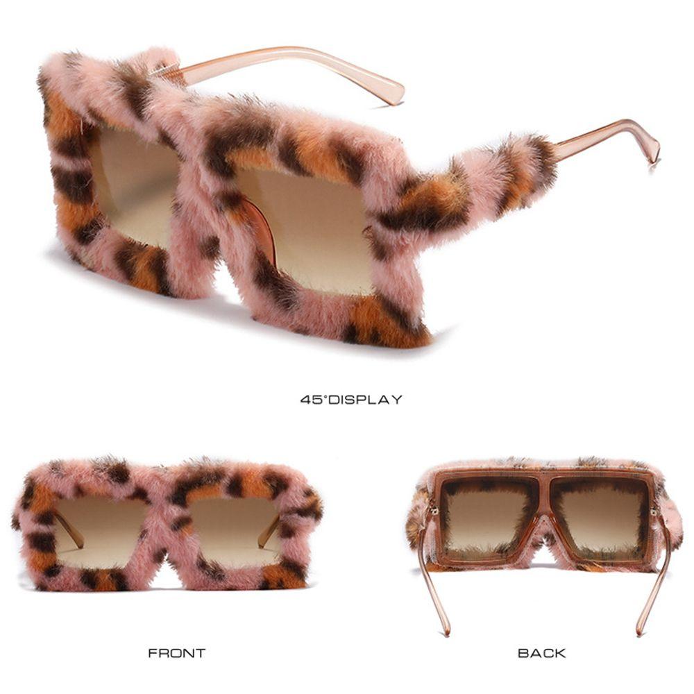 Handmade Eyewear Ladies Shades Plush Sunglasses Ladies Sexy Shades Punk Sun Glasses Soft Fur