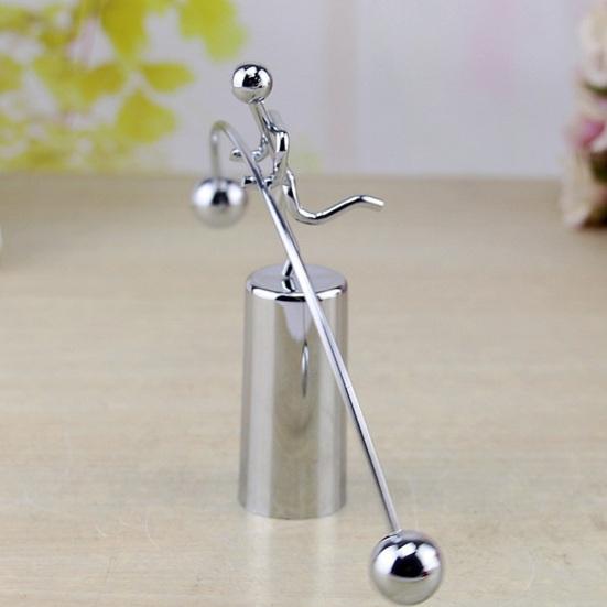 Мини Баланс Маятник Человек Металл Тяжелая Атлетика Утюг Неваляшка Колыбель Игрушка Домашний Декор