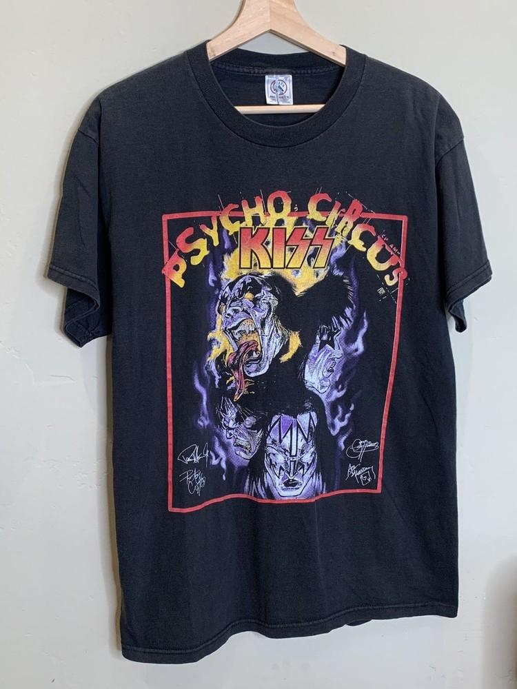 Винтажная футболка унисекс KISS Psycho Circus World Tour Band Shirt QT3774