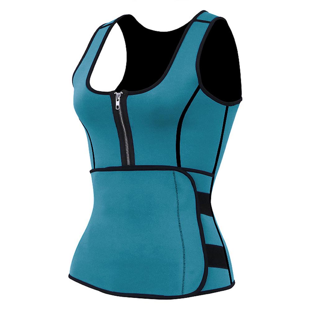 Female Zipper-Style Adjustable Neoprene Corset Sweat Absorbing Vest for Yoga Gym Running Fitness Weight Loss