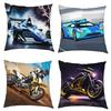 45x45СМ Наволочки с принтом гоночного автомобиля и мотоцикла, Наволочка для подушки, Домашний декор, Модные квадратные наволочки для дивана-кровати