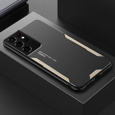 Роскошный алюминиевый матовый металлический панельный чехол для Samsung Galaxy S24 S23 S22 Ultra S21 Plus S20 FE A55 A54 A53 тонкий силиконовый чехол для телефона