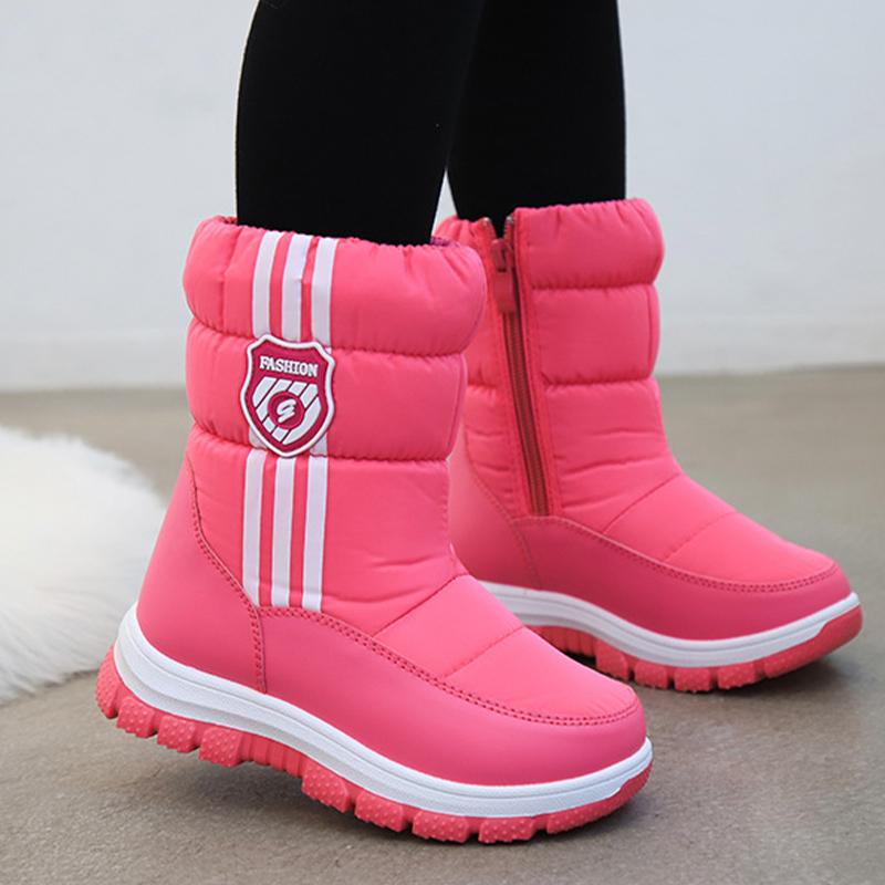 Осенне-зимние детские зимние сапоги для мальчиков и девочек, теплые повседневные нескользящие повседневные утепленные ботинки