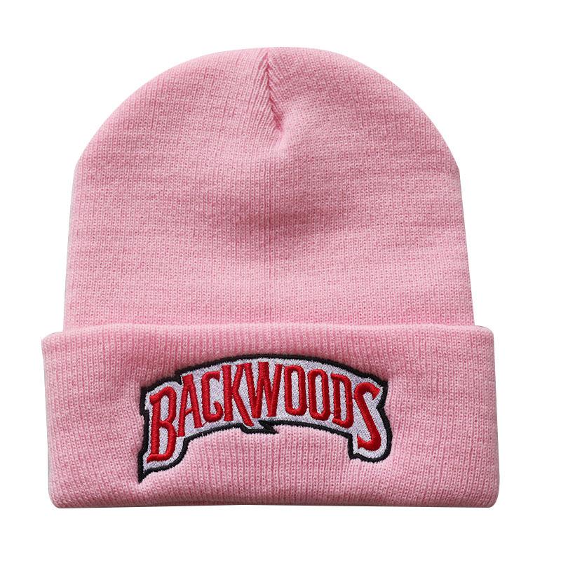 Autumn and winter letters for men and women BACKWOODS Warm knitted hat with embroidery for students, pullover hat
