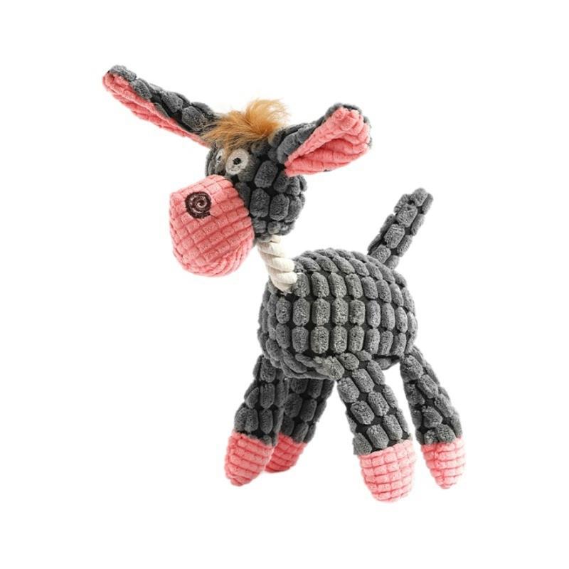 Chew Resistant Plush Donkey Toy For All Breeds With Fun Designs Squeaky Toy Chewing and Teething Plush Toy for Dog