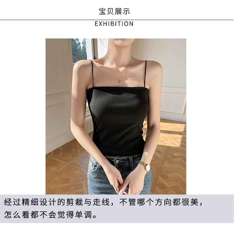 Autumn camisole, thick solid color warm vest, women's slim fit long underwear, tight fitting bottom shirt