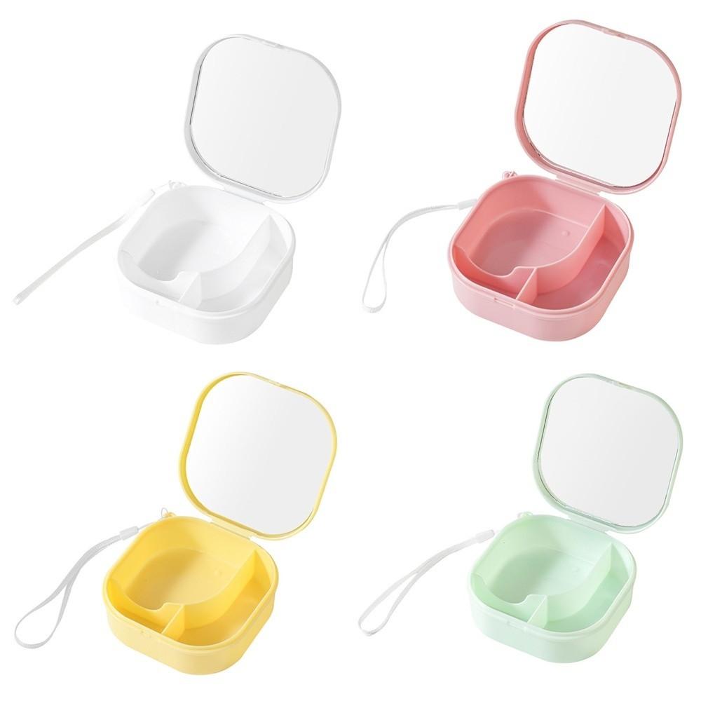 Portable Cosmetic Storage Box with Mirror Jewelry Box Colorful Hair Tie Organizer  Travel