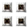 Полиэстеровая наволочка Домашняя Принт Мрамор Черный Золотой Наволочка 26 Английских Букв Наволочка