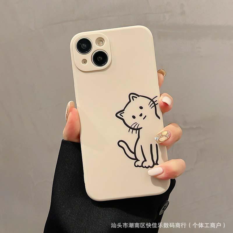 Черно-белая пара котят чехол для телефона совместимый с iPhone, iPhone 11/12/13/14 Pro/15/16 Pro Max мягкий