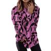 Women's Round Neck Tops Cotton Women's Casual Fashion Print  Long Sleeve O-Neck Pullover Top Blouse