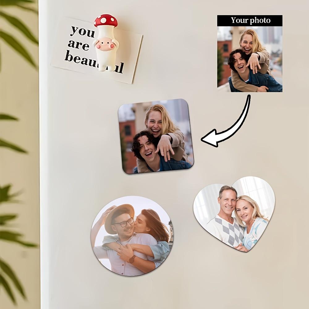 8 шт. DIY Фото Магнит на холодильник Персонализируйте холодильник Праздничный декор для семейных воспоминаний Друзья Влюбленные Подарок Яркое качество печати