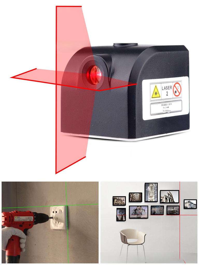 Перезаряжаемый мини-лазерный уровень с красной и зеленой подсветкой для домашнего декора