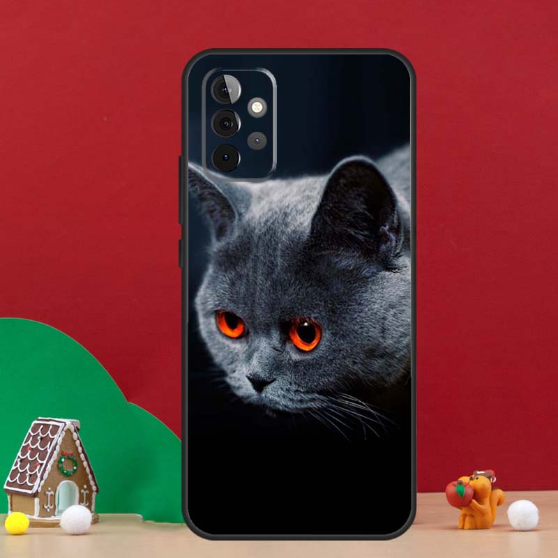 Красивый серый британский короткошерстный кот Чехол для Samsung Galaxy A17 A06 A16 A56 A36 A54 A34 A14 A52 A32 A13 A23 A33 A53 A15 A35 A55
