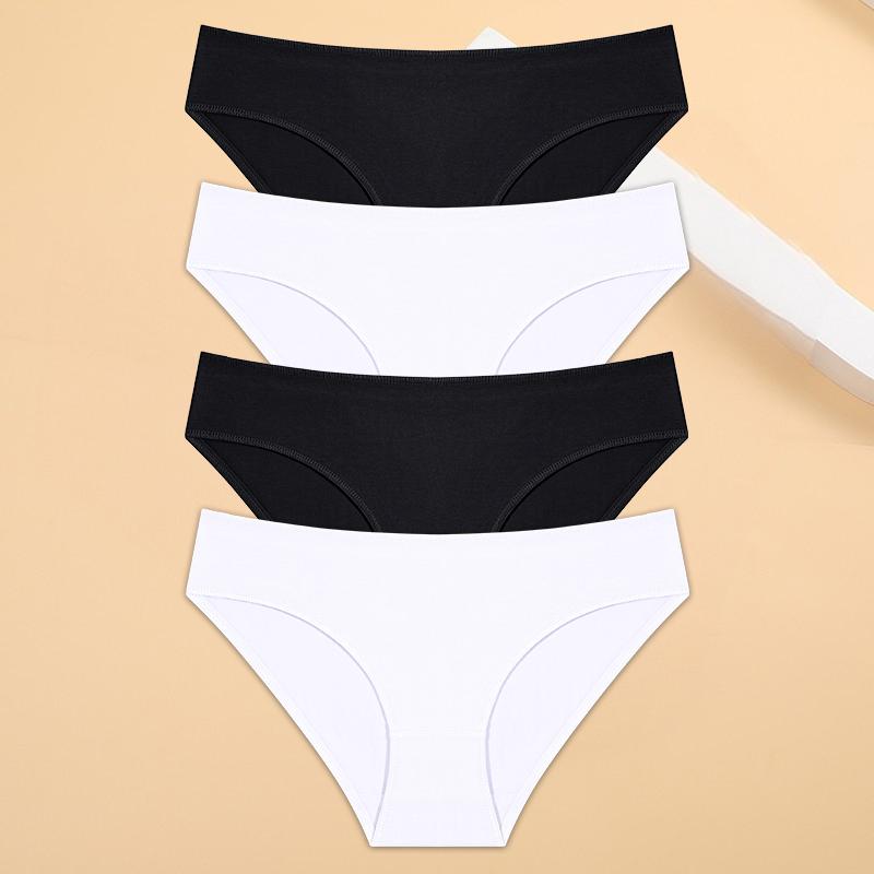 4 шт./компл. с низкой талией, сексуальные женские трусики, хлопковые трусы для женщин, однотонные трусы, нижнее белье, трусики для девочек, мягкое нижнее белье