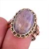 Natural Tiffany Stone Gemstone Two Tone 925 Sterling Silver Gift Ring S.8 K0D35
