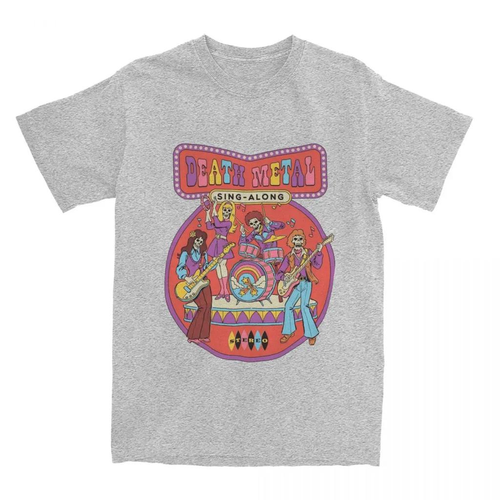 Футболка с изображением настоящего дэт-метала и черепа, мужская и женская, с рисунком ужасов и скелетов, с коротким рукавом, одежда