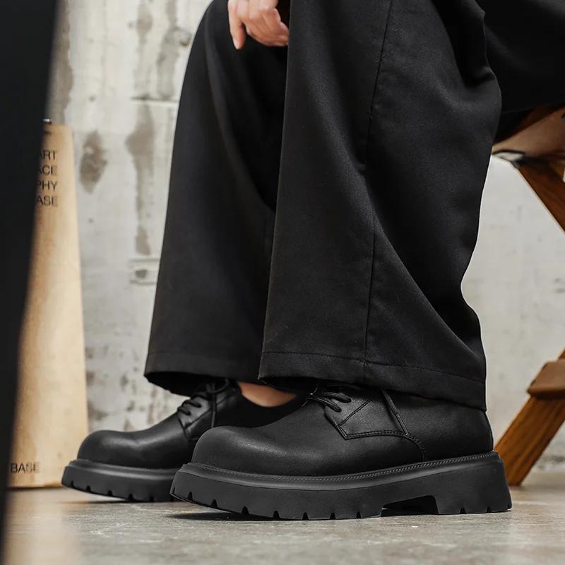 Fashion Non-Slip Men Casual Shoes All-match Men Coiffeur Footwear Luxury Brand Thick Bottom Male Dress Shoes Lace-Up Men Shoes Wedding