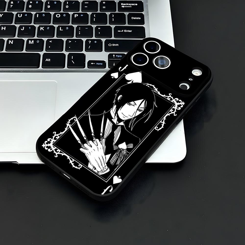 Чехол для телефона Черный дворецкий Для IPhone 17 Air 16 E Pro Max 15 14 13 Mini 12 Pro 11 Max Plus Черный Мягкий чехол
