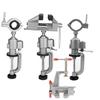 Multi-Functional Aluminum Alloy Bench Vise, Cast Iron Table Clamp Set, Rotating Drill Stand, Mini Power Tool Workbench Clamps