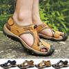 Летние мужские пляжные сандалии из воловьей кожи большого размера 38-48, мужская уличная обувь для воды