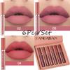 6Pcs/Set New Long Lasting Waterproof Lipstick Set Women Lips Makeup Cosmetic