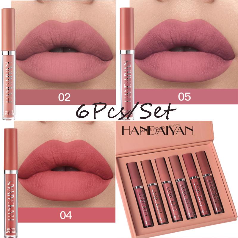 6Pcs/Set New Long Lasting Waterproof Lipstick Set Women Lips Makeup Cosmetic