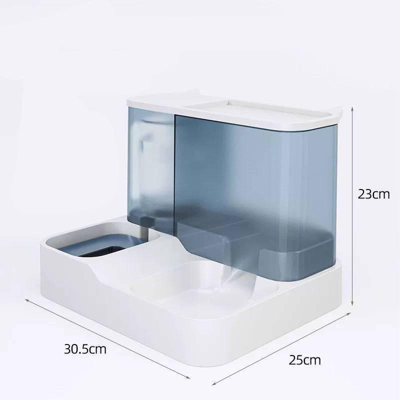 Automatic Pet Food Dispenser Water Fountain Large Capacity Plastic Material Blue/pink/grey
