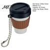 Coffee Cup Finger Clicker 3D Printed Clicker, Press Fidget for Portable Toy Stress Relief, Backpack Hanging with Ball Chain