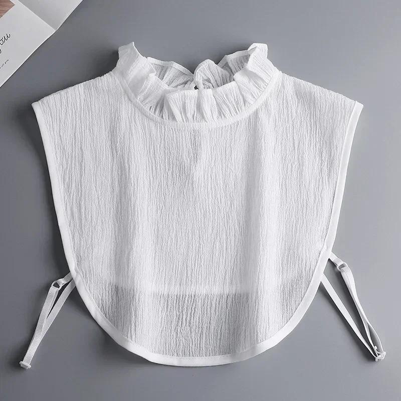 Hollow Lace Chiffon Doll Cotton Fake Collar Blouse Sweater Detachable Shirt Collar False Collar Lapel Women Top Collars Decor