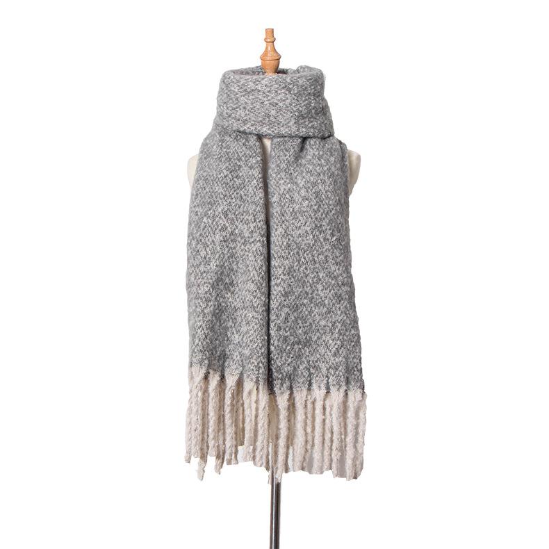 Autumn and Winter Circle Sand Thick Tassel Flower Matching Scarf Shawl Thick Braid Thickened Tonglu Scarf